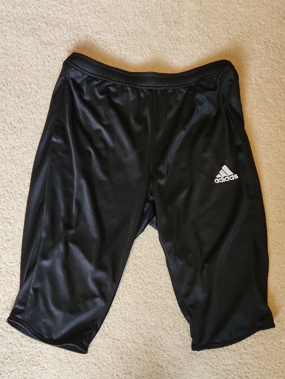 adidas Black Performance Soccer Shorts with White Logo